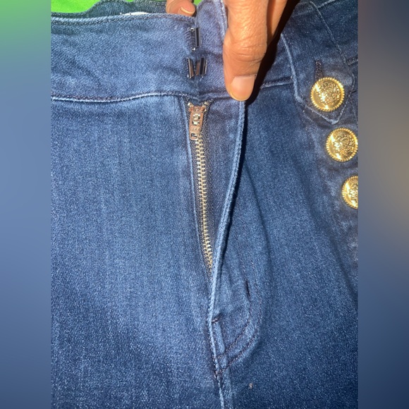 Derek Lam 10 Crosby Robertson Cropped Sailor Jeans w Gold Button Accents sz 27 - Picture 7 of 11